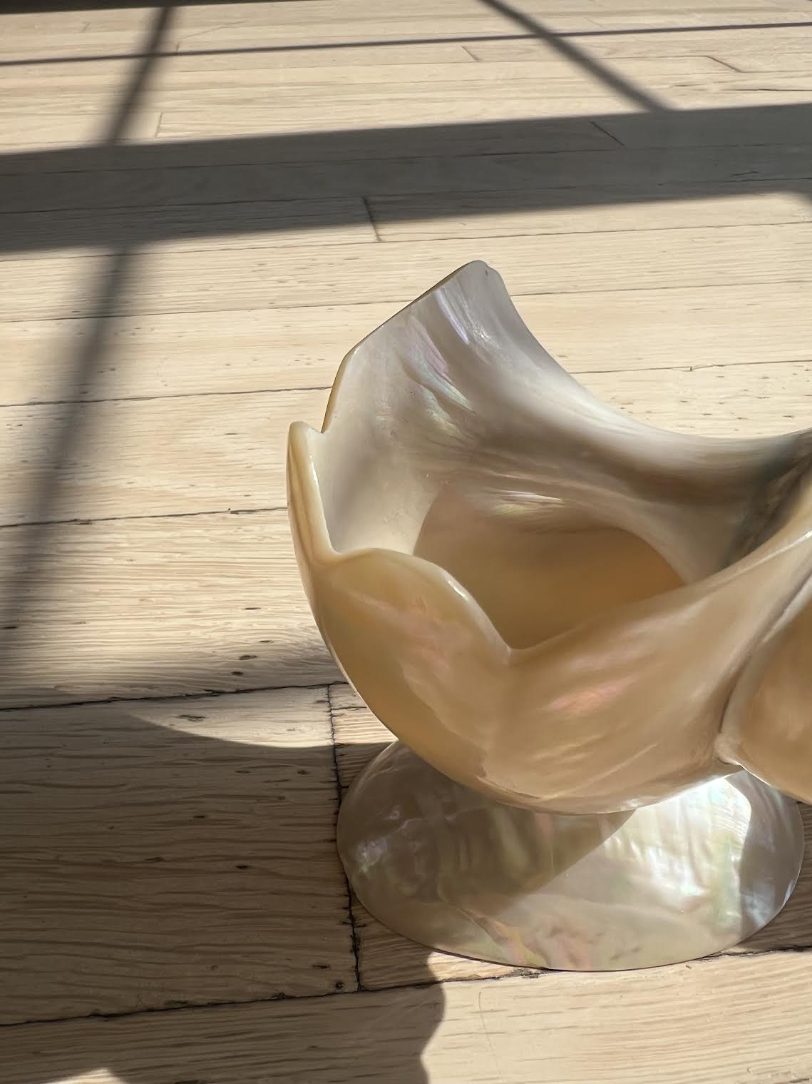 Vintage 1940's Art Deco Double Footed Seashell Caviar Dishes or Salt Cellars