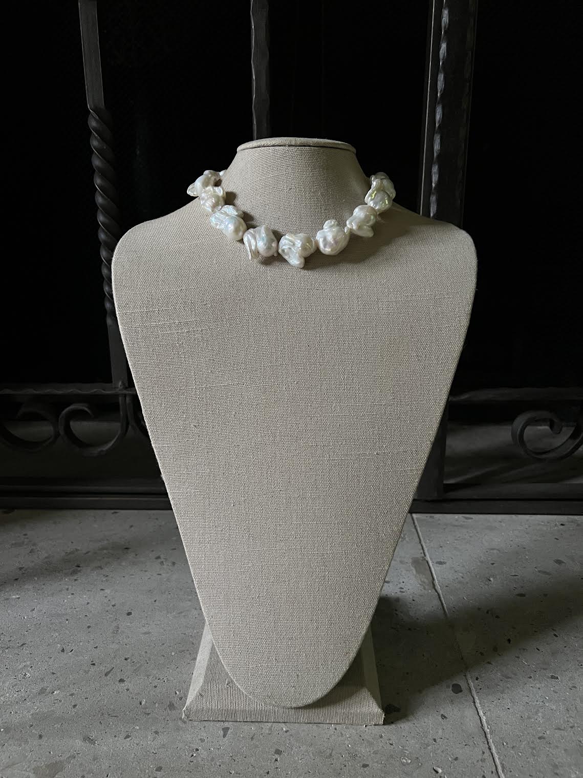 Handmade Baroque Pearl Necklace With Sterling Silver Clasp