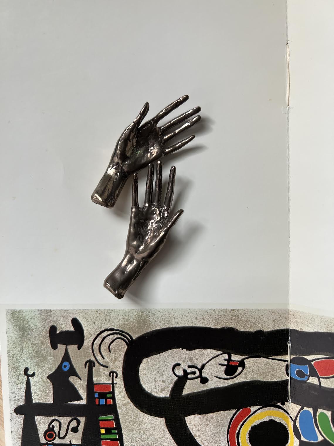 Handmade Hammered Brass Sculptural Hands Set of 2
