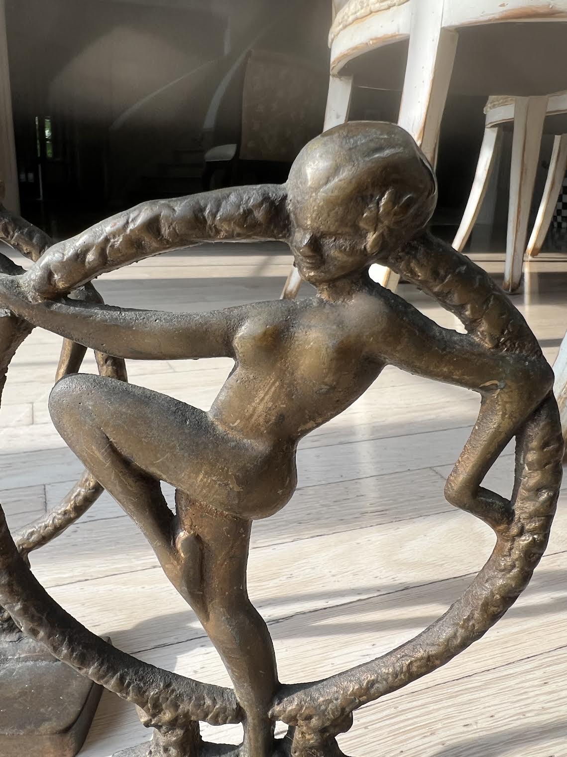 Vintage 1920's Art Deco Brass Sculptural Bookends with Female Figure
